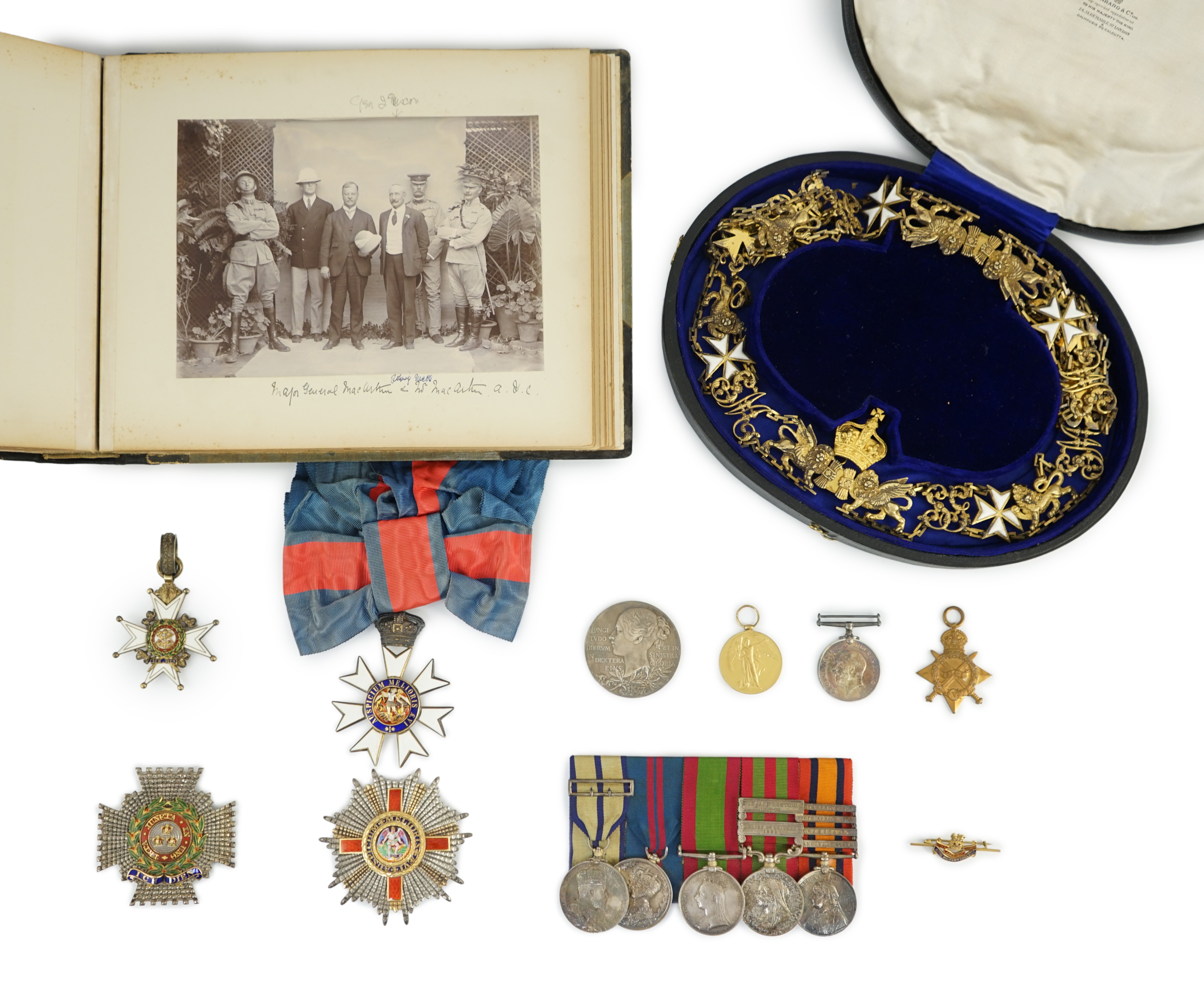 A magnificent group of Afghanistan, Indian General Service, Boer War, and Great War of eleven medals, awarded to General Sir John Eccles Nixon, GCMG KCB, who was the General responsible for the disastrous first British E